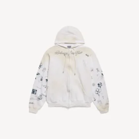Sudadera con capucha y cremallera «Classic Ink» para hombre en blanco Sudadera con capucha y cremallera «Classic Ink» para hombre en blanco