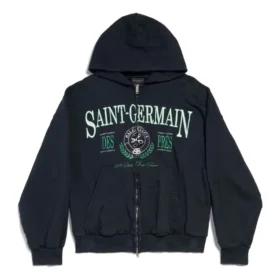 Sudadera con capucha y cremallera completa Saint Germain, corte regular «Azul oscuro» 803264TRVO98065