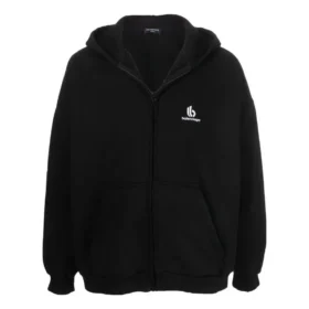 Sudadera con capucha y cremallera con logotipo bordado «Negro» 674719TLVH81070