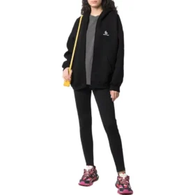 Sudadera con capucha y cremallera con logotipo bordado «Negro» 674719TLVH81070
