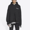 Sudadera con capucha y cremallera, corte amplio «Negro» 674719TLVB49034