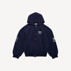 Sudadera con capucha y cremallera de corte regular para hombre de la colección WFP en azul marino Sudadera con capucha y cremallera de corte regular para hombre de la colección WFP en azul marino