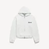 Sudadera con capucha y cremallera de corte regular «Salon de Couture» para mujer, en color blanco Sudadera con capucha y cremallera de corte regular «Salon de Couture» para mujer, en color blanco