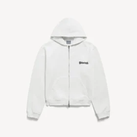Sudadera con capucha y cremallera de corte regular «Salon de Couture» para mujer, en color blanco