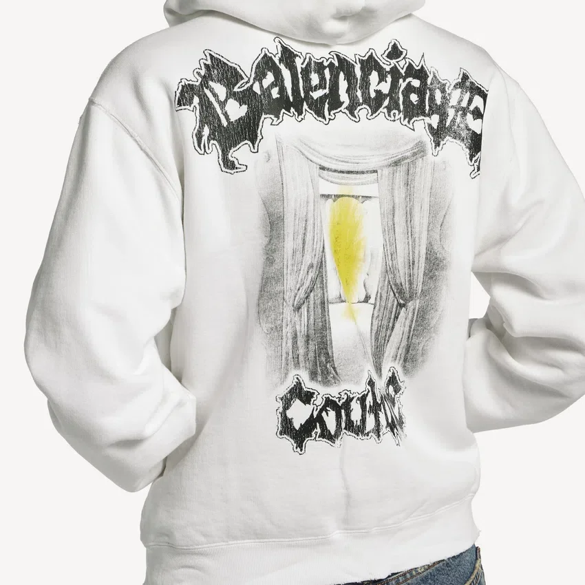 Sudadera con capucha y cremallera de corte regular «Salon de Couture» para mujer, en color blanco Sudadera con capucha y cremallera de corte regular «Salon de Couture» para mujer, en color blanco