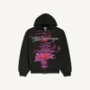 Sudadera con capucha y cremallera «Dream» para mujer en negro Sudadera con capucha y cremallera «Dream» para mujer en negro