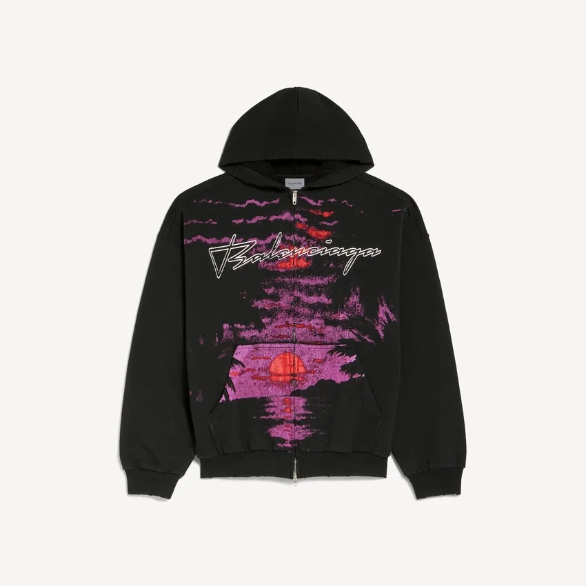 Sudadera con capucha y cremallera «Dream» para mujer en negro Sudadera con capucha y cremallera «Dream» para mujer en negro