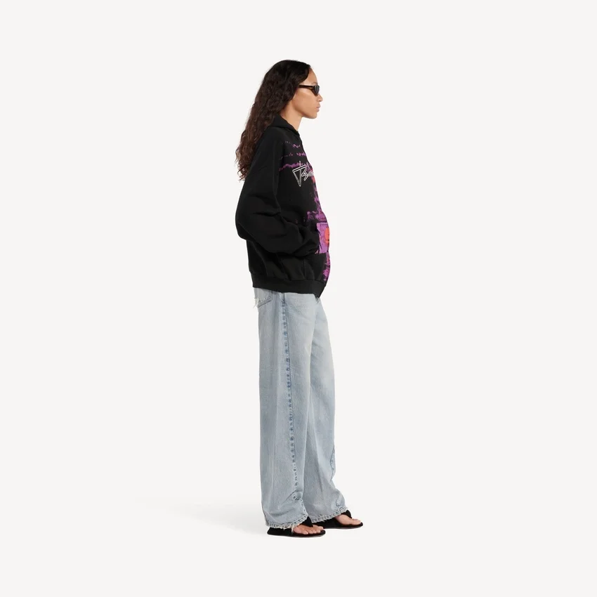 Sudadera con capucha y cremallera «Dream» para mujer en negro Sudadera con capucha y cremallera «Dream» para mujer en negro