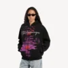 Sudadera con capucha y cremallera «Dream» para mujer en negro Sudadera con capucha y cremallera «Dream» para mujer en negro