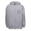 Sudadera con capucha y cremallera, estampada, corte ajustado «Gris» 744454TOVN41167