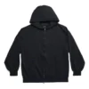 Sudadera con capucha y cremallera exterior de corte ajustado «Black Faded» 744454TOVF51055
