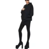 Sudadera con capucha y cremallera exterior de corte ajustado «Black Faded» 744454TOVF51055