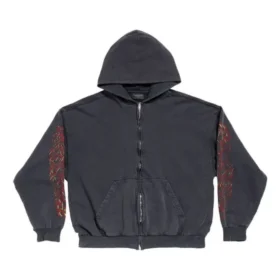 Sudadera con capucha y cremallera Offshore, corte medio «Black Faded» 770939TPVM91568