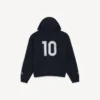 Sudadera con capucha y cremallera oversize de fútbol para hombre en negro Sudadera con capucha y cremallera oversize de fútbol para hombre en negro