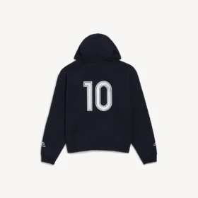 Sudadera con capucha y cremallera oversize de fútbol para hombre en negro Sudadera con capucha y cremallera oversize de fútbol para hombre en negro