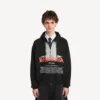 Sudadera con capucha y cremallera oversize «The Door» para hombre en negro Sudadera con capucha y cremallera oversize «The Door» para hombre en negro