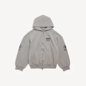 Sudadera con capucha y cremallera para hombre WFP de corte regular en gris Balenciaga Sudadera con capucha y cremallera para hombre WFP de corte regular en gris Balenciaga