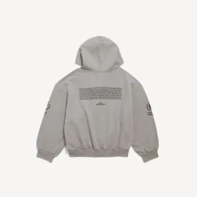 Sudadera con capucha y cremallera para hombre WFP de corte regular en gris Balenciaga Sudadera con capucha y cremallera para hombre WFP de corte regular en gris Balenciaga