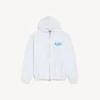 Sudadera con capucha y cremallera para mujer en blanco Sudadera con capucha y cremallera para mujer en blanco