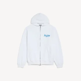 Sudadera con capucha y cremallera para mujer en blanco
