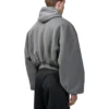 Sudadera con capucha y cremallera redonda de Human Being «Gris oscuro» 827153TSVB91441