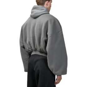 Sudadera con capucha y cremallera redonda de Human Being «Gris oscuro» 827153TSVB91441