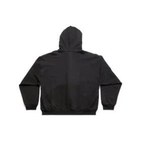 Sudadera con capucha y cremallera «Sticky Note», corte medio «Negro desgastado» 744457TOVD31055
