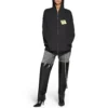 Sudadera con capucha y cremallera «Sticky Note», corte medio «Negro desgastado» 744457TOVD31055