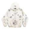 Sudadera con capucha y cremallera Tat, corte medio, «Off White Black» 770939TQVK13307