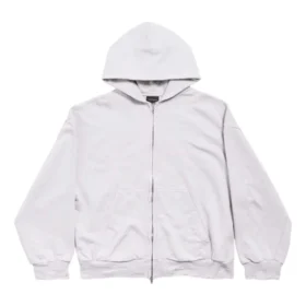 Sudadera con capucha y cremallera trasera, corte regular «Blanco sucio y rosa bebé» 803264TSVP12420 Sudadera con capucha y cremallera trasera, corte regular «Blanco sucio y rosa bebé» 803264TSVP12420