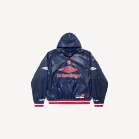 Sudadera con capucha y cuello de polo de fútbol 3B para hombre en azul marino oscuro Sudadera con capucha y cuello de polo de fútbol 3B para hombre en azul marino oscuro