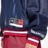 Sudadera con capucha y cuello de polo de fútbol 3B para hombre en azul marino oscuro
