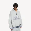 Sudadera con capucha y cuello de polo de fútbol 3B para hombre en gris/blanco Sudadera con capucha y cuello de polo de fútbol 3B para hombre en gris/blanco