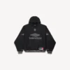 Sudadera con capucha y cuello de polo de fútbol 3b para hombre en negro/antracita