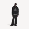 Sudadera con capucha y cuello de polo de fútbol 3b para hombre en negro/antracita
