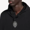 Sudadera con capucha y cuello de polo de fútbol 3b para hombre en negro/antracita