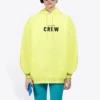 Sudadera con capucha y estampado «Crew» amarilla 578135TIV757072
