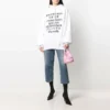Sudadera con capucha y estampado del logotipo de la colección SS21, blanca, 641529TJVI69040