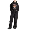 Sudadera con capucha y estampado del logotipo universitario «Black», corte amplio, fundada en 1917 675003TLV901076