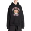 Sudadera con capucha y estampado del logotipo universitario «Black», corte amplio, fundada en 1917 675003TLV901076
