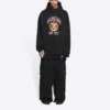Sudadera con capucha y estampado del logotipo universitario «Est. 1917», corte amplio, «Negro» 674986TLV901076