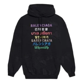 Sudadera con capucha y estampado multicolor del logotipo, color negro 578135TJVI62771