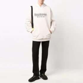 Sudadera con capucha y logo «Worldwide» «Blanco tiza/Negro» 674986TLVA99054 Sudadera con capucha y logo «Worldwide» «Blanco tiza/Negro» 674986TLVA99054