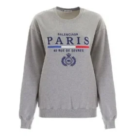 Sudadera con capucha y logotipo alfabético de Crown en color liso, gris 578132TGV681300