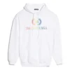 Sudadera con capucha y logotipo arcoíris, blanca 570798TEV509044