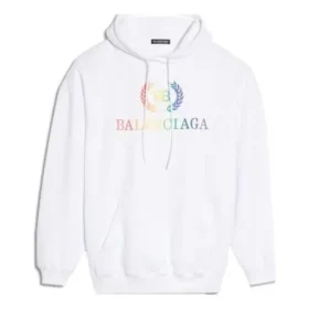 Sudadera con capucha y logotipo arcoíris, blanca 570798TEV509044