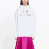 Sudadera con capucha y logotipo arcoíris, blanca 570798TEV509044