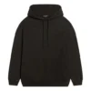 Sudadera con capucha y logotipo, corte medio «Negro lavado» 600583TLVB81146