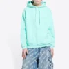 Sudadera con capucha y logotipo, corte medio «Terquesa» 600583TLVB83062