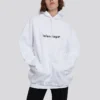 Sudadera con capucha y logotipo impreso, blanca 578135TIV559040
